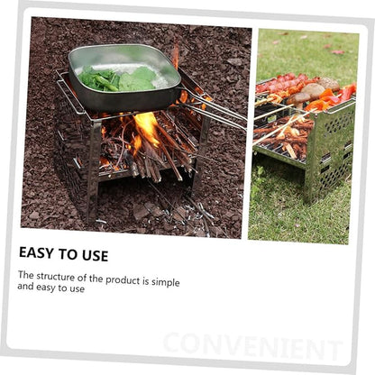 Kisangel Portable Charcoal Grill Bbq Grill for Camping Outdoor Garden Sturdy Grate Lightweight Easy Assembly