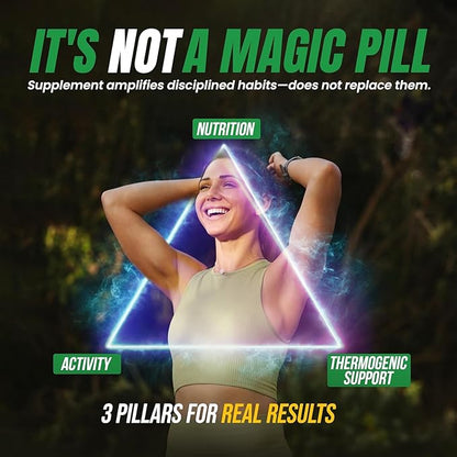 Thermogenic Fat Burner for Women and Men - Brazilian Lean Diet Pills | Appetite Suppressant & Metabolism Booster w/Green Tea, Garcinia, ACV | Belly Fat, Energy & Bloating Support, Non-GMO, Made in USA