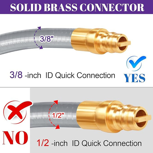 GasSaf 10FT 3/8" ID Natural Gas Hose, Natural Gas Grill Hose Conversion Kit Suitable for Weber Grills, Blackstone Griddles, Generator, Patio Heater (with Sealing Tape)