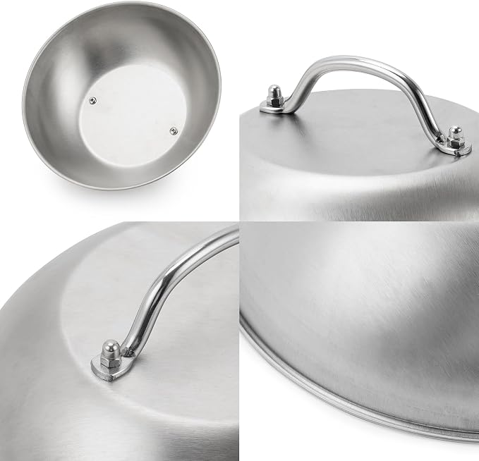 ZBXFCSH Compatible with Blackstone 5555 Stainless Steel 9" Griddle Melting Cheese Dome Wok Lids- Commercial Grade Basting and Steaming Cover- Best for Use in Flat Top Grills, 0.6mm Thickness-2 Domes