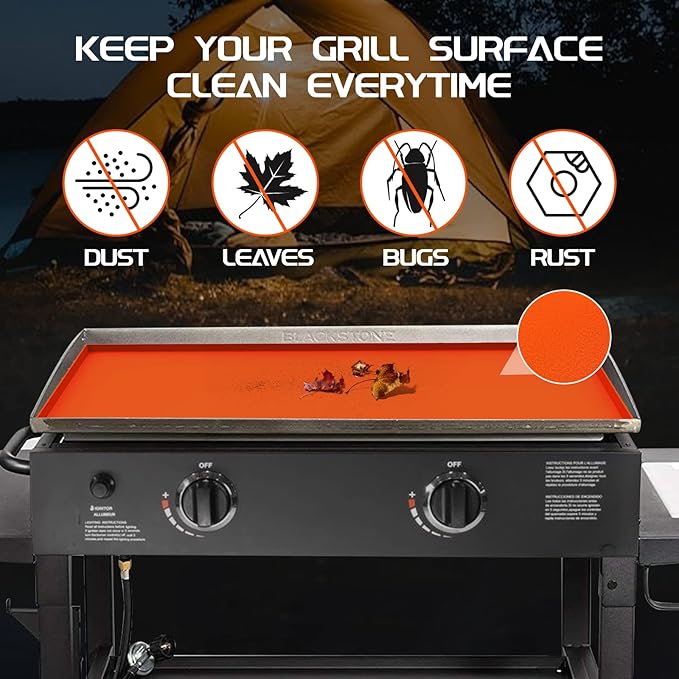 Silicone Griddle Mat for Blackstone 28 in(Not fit 28XL/Pro), Heavy Duty Food Grade Silicone Griddle Cover, Griddle Accessories for Blackstone Grill, All Season Protective Cover (Orange, 28 Inch)