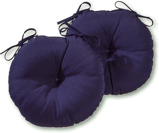 Greendale Home Fashions Midnight Outdoor 15-inch Bistro Seat Cushion, Set of 2