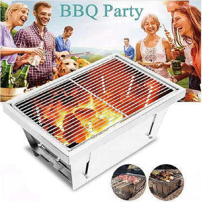 Portable Charcoal Grill for Camping, SEHOMY Foldable BBQ Grills Stainless Steel Smoker Barbecue Picnic Stove for Outdoor Cooking Camping Hiking Picnics Garden Travel Patio Backyard (S)