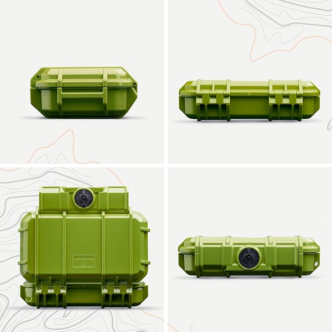 Evergreen 56 Dry Box - EDC Tough Protective Case USA Made for Organization of Cameras, Phones, Camping, Fishing, Hiking, Water Sports (Green)