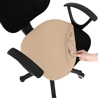 Smiry Office Computer Chair Seat Covers for Desk, Anti-dust Protector | Stretch Jacquard Removable Washable Desk Chair Seat Cushion Protectors, Khaki