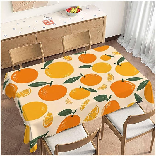 Oranges Kitchen Tablecloth Tropical Fruits Lemons Oranges Indoor Outdoor Table Cover Anti-Oil Table Cloths Dinner Tablecloths for Wedding Banquet BBQ Party, 52x70 Inch(4-6 Seats)
