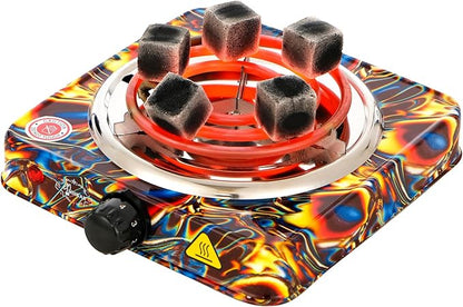 minkah Coal Burner Coconut Charcoal Starter High Power Electric Stove Coconut Charcoal Starter Smart Heat Control Long Cable for BBQ Kitchen