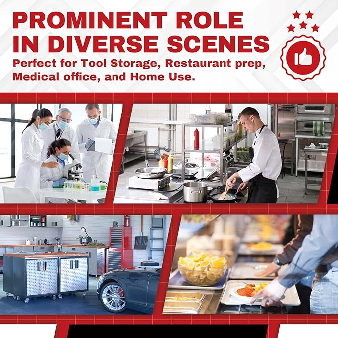 DuraSteel 24x60 NSF Stainless Steel Cart - Heavy Duty Food Prep Table with Undershelf - Rolling Kitchen Island on Wheels for Commercial Restaurant Kitchen, Garage, Outdoor Cooking, BBQ Grill, Counter