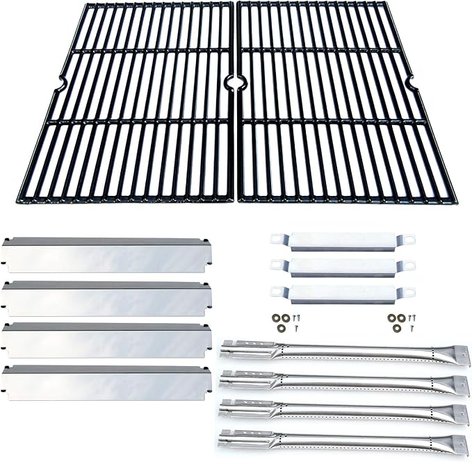 Parts Kit DG167 Replacement for Charbroil Commercial Gas Grill 463268606,463268007 Grill Repair Kit (SS Burner + SS Carry-Over Tubes +SS Heat Plate + Porcelain Cast Iron Cooking Grid)