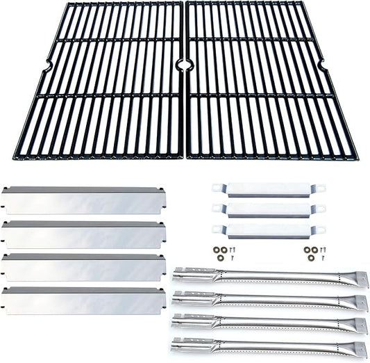 Parts Kit DG167 Replacement for Charbroil Commercial Gas Grill 463268606,463268007 Grill Repair Kit (SS Burner + SS Carry-Over Tubes +SS Heat Plate + Porcelain Cast Iron Cooking Grid)