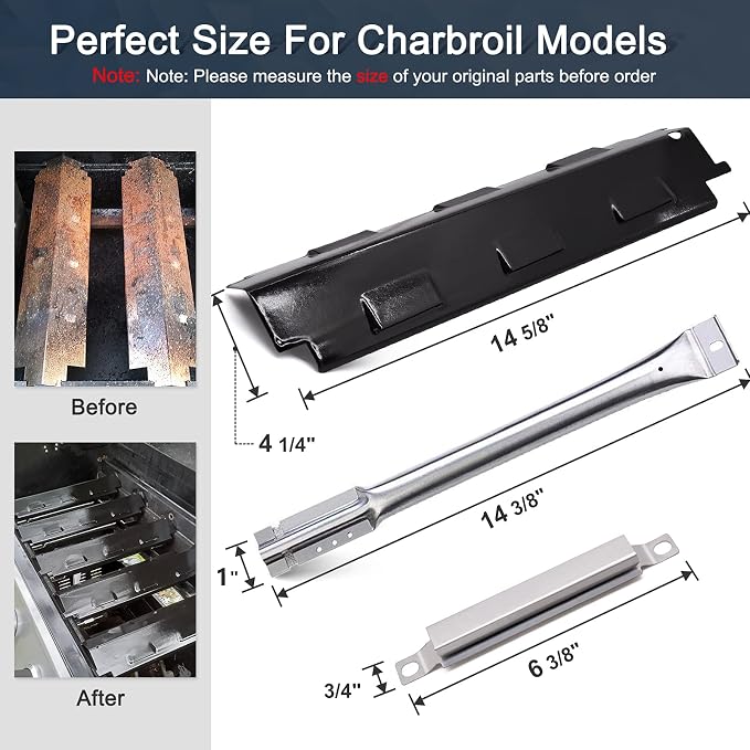 Criditpid Grill Parts Kits Compatible for Charbroil 463230515, 463230514, 463239915, 463230513, 463230512, 463230511, 463230510, C-69G5, 463235513, 463235214, 463235513 Char-Broil 6 Burner Grill