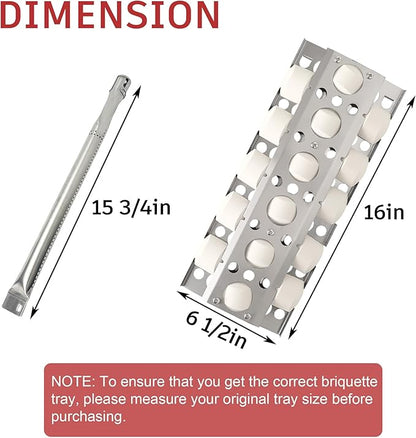 Grill Briquettes Tray Replacement Kit for Summerset Sizzler 26" 32" 40" Grill, Heat Plate and Grill Burner for RCS RJC26A RJC32A RJC40A Grill Replacement Parts, 4 Pack
