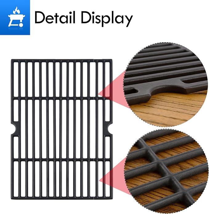 70-01-296 DGB610SSP Grates Replacement Parts for Dyna Glo DGB610SSP DGF600SSP Grill Grates Cast Iron Cooking Grate Dyna-glo Gas Grill 6 Burner Dyna Glo Grill Replacement Parts 3pcs