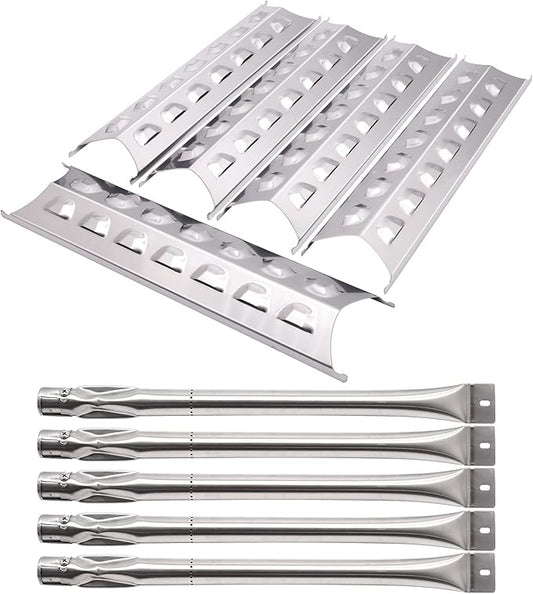 Grill Replacement Parts for Master Forge 3218LTN L3218 2518-3 3218LT 3218LTM, Kenmore 148.16156211 148.16156210 148.20126510 Gas Grill Models, BBQ Grill Burner Tube, Heat Shield Tent Plate