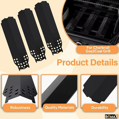 Grill Parts for Charbroil Gas2coal 463370519 463370518 463340516 463370516 466370516 for Charbroil Grill Parts, Heat Plate G553-0002-W1A Burner G421-0500-W1 for Charbroil Grill Replacement Parts