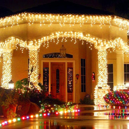 JMEXSUSS Christmas Icicle Lights for Outside,800 LED Warm White | Icicle Lights Plug in Outdoor Waterproof , String Lights for House Eave Wedding Party Christmas Decoration