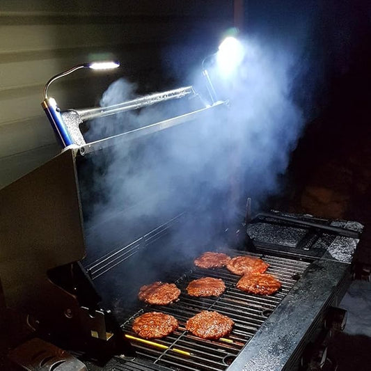 Magnetic Barbecue BBQ Light Set for Grilling - 2PCS, Black(Include 6 AAA Alkaline Batteries)