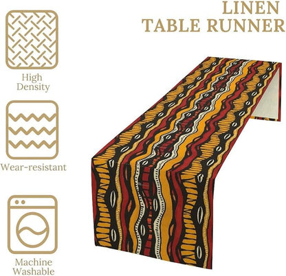 Black History Month Traditional African Tribal Table Runner Holiday Party Decoration Home Kitchen Island Dining Room Decor 13x60 Inch