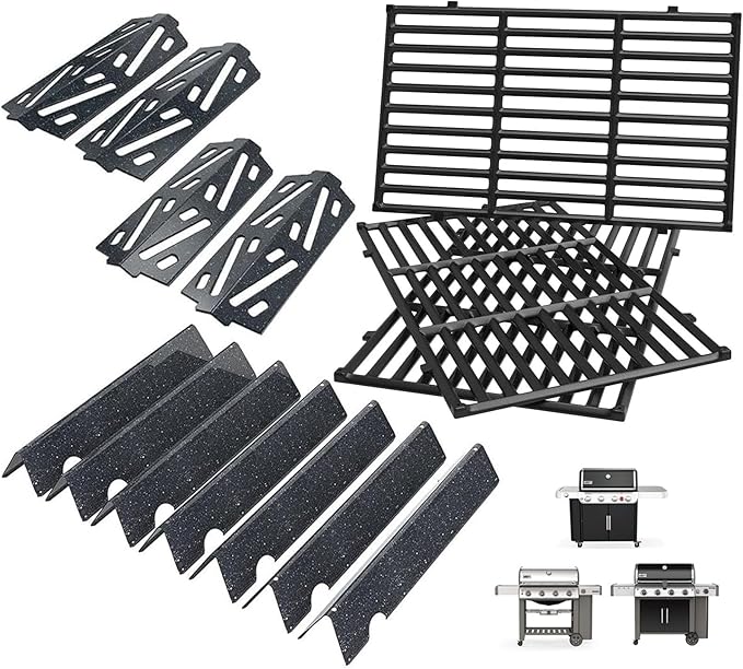 Genesis 2 GS4 Grill Parts for Weber Genesis II/II LX 400 SER 4-Burner Grill Accessories Genesis 400 (2022 Y) Replacement Parts for Weber Flavorizer Bars 66033, Grates 66097 &Heat Deflector 66041 66686