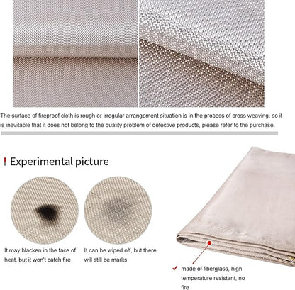 Topyond Outdoor Camping Fireproof Mat, Portable Fibreglass Flame Retardant Cloth, Picnic BBQ Insulation Mat with Storage Bag for Outdoor Wood Burning Fire Pit and BBQ Smoker(Small)