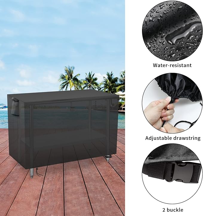 Outdoor Prep Table Cover 48 Inch,Waterproof Fadeproof UV Resistant Patio Stainless Steel Metal BBQ Table Cover All Season Protection for Outdoor Table - 48 x 30 x 35 Inch