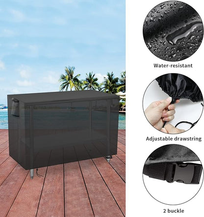 Outdoor Prep Table Cover 48 Inch,Waterproof Fadeproof UV Resistant Patio Stainless Steel Metal BBQ Table Cover All Season Protection for Outdoor Table - 48 x 30 x 35 Inch