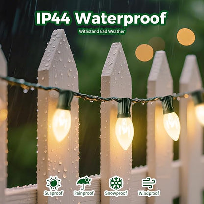 Minetom C9 LED Christmas Lights, 50FT C9 Vintage String Lights Outdoor | Waterproof Christmas Tree Lights for Outdoor Indoor Xmas Roofline Backyard Garden Patio Home Holiday Decor, Green Wire