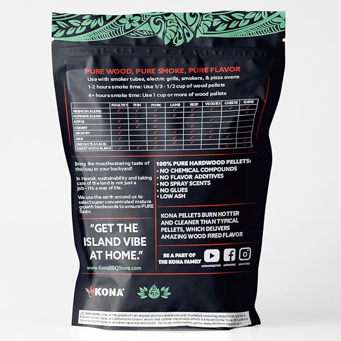 Kona Oak Indoor Smoker Pellets - 2 lb Resealable Bag