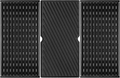 Hisencn 3-Piece Grill Grates & Emitter Plate Replacement for Char-Broil Performance TRU-Infrared 2/3 Burner Gas Grills, Fits G460-0500-W1, Porcelain Enameled Steel, 17" x 25.5"