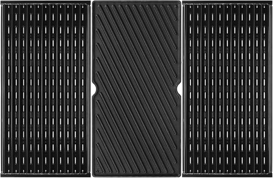 Hisencn 3-Piece Grill Grates & Emitter Plate Replacement for Char-Broil Performance TRU-Infrared 2/3 Burner Gas Grills, Fits G460-0500-W1, Porcelain Enameled Steel, 17" x 25.5"