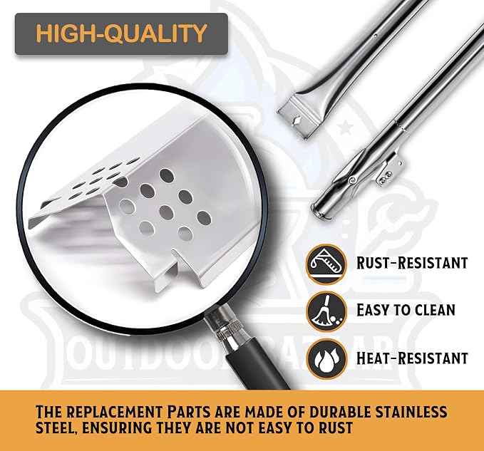 Nexgrill 4 Burner Replacement Parts, Nexgrill 720-0830H Replacement Parts, Nexgrill 720-0864M 720-0925P 720-0830H Replacement Part, Nexgrill 720-0830X Heat Plate Shield & Burner, 4 Pack