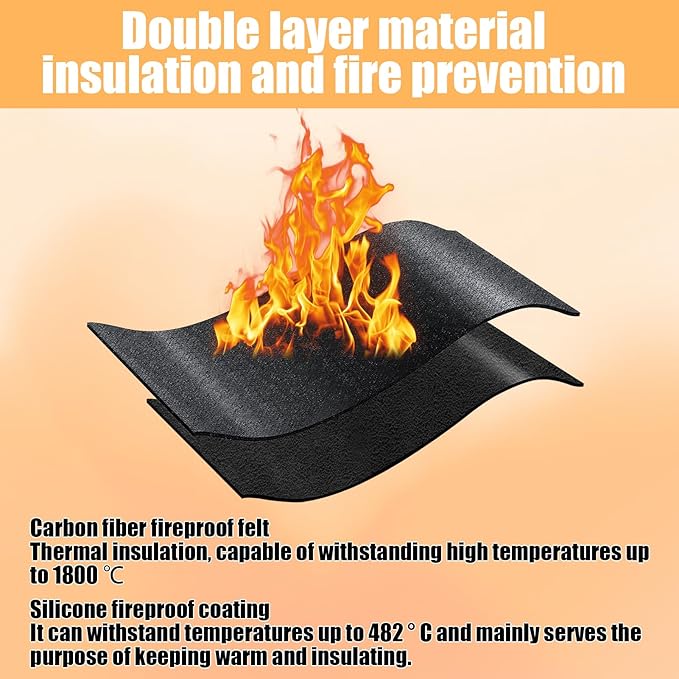 30 x 40in Grill Thermal Insulated Blanket for Winter Cooking,Smoker Insulation Blanket Heat Shield Carbon Felt Welding Blanket to Save Heat for Stove, Fireplace, Welders, Plumbers