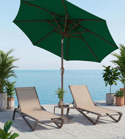 10FT Patio Umbrella, Outdoor Umbrella with Push Button Tilt and Crank, 8 Sturdy Ribs, UV Protection & Waterproof Market Umbrella for Pool, Backyard, Beach,Deck