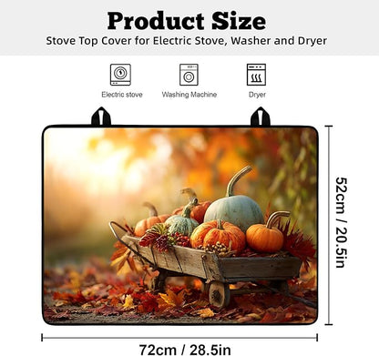 Multi-Design Stove Cover for Glass/Electric Stoves - 3-in-1 Heat-Resistant Protector Mat, Non-Slip Drying Rack 28"x20"