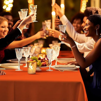 54 Inch X 300 Feet Plastic Table Cover Roll Premium Disposable Plastic Tablecloth for All Type/Shape Tables | Picnic, Party, Banquet, Birthdays, Weddings (Orange, 54 Inch X 300 Feet)