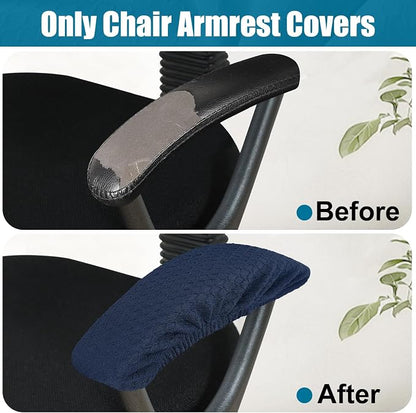 Smiry Office Computer Chair Armrest Covers, 2PCs Anti-dust Arm Rest Pad | Removable Washable Desk Chair Arm Pad Covers, Navy