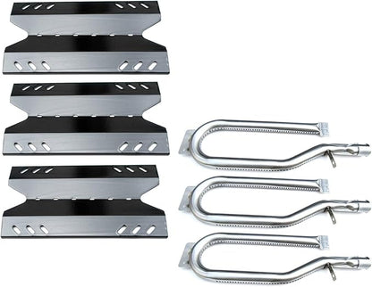 Kit DG186 Replacement for Members Mark BQ05046-6, BBQ Pro BQ05041-28, BQ51009, Sam's Club, Outdoor Gourmet BQ05037-2, BQ05046-6A Gas Grills, Burner Tube, Porcealain Steel Heat Plate, 3pk