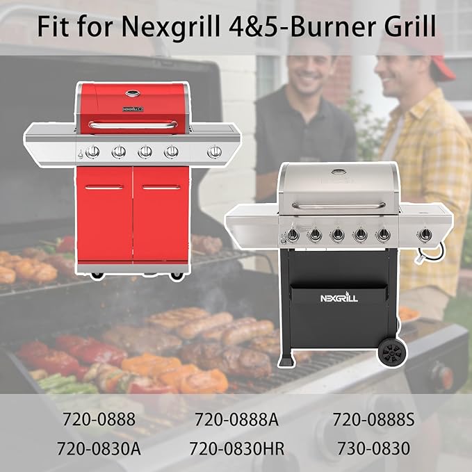 Hisencn 17 Inch Grill Cooking Grate and Griddle Replacement Parts for Nexgrill 4 Burner 720-0830HR 720-0830H 720-0958A 720-0783E, 5 Burner 720-0888N, 720-0888 720-0697 Gas Grill Models