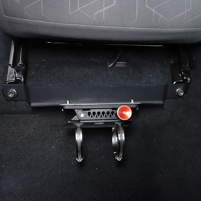 Quick Release Adjustable Aluminum Fire Extinguisher Holder Mount Bracket Compatible with Toyota Tacoma 2023 2022 2021 2020-2016, Aluminum Car Seat Fire Extinguisher Bracket, 3rd Gen Tacoma Accessories