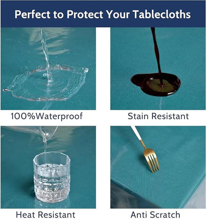 Romanstile 100% Waterproof Clear Plastic Tablecloth, Vinyl Square PVC Table Cloths Protector Spill Oil Proof Wipe Clean Transparent Table Cover for Dining/Camping/Parties - 70 x 70, Crystal Clear