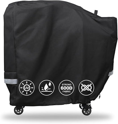 QuliMetal Grill Cover for Rectec RT-B380 & RT-B380X, Rec tec 380 380X Bullseye Deluxe Wood Pellet Grills - Heavy Duty Waterproof Fade Resistant Outdoor BBQ Grill Cover with Elastic Drawstring