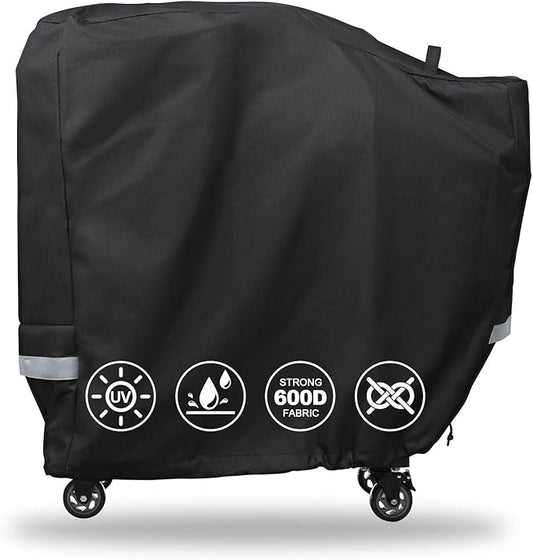 QuliMetal Grill Cover for Rectec RT-B380 & RT-B380X, Rec tec 380 380X Bullseye Deluxe Wood Pellet Grills - Heavy Duty Waterproof Fade Resistant Outdoor BBQ Grill Cover with Elastic Drawstring