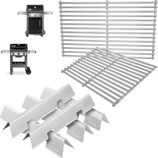 Spirit Grill Parts for Weber GS4 Spirit II/I 300 SER E310 E320 S320 Accessories for Weber GS4 Spirit 2 Replacement Flavorizer Bars 3400302 7636 67046 & Grill Grates 7638 7856 7860, 304 Stainless Steel