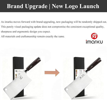 imarku Meat Cleaver 7 Inch, Razor Sharp Japanese High Carbon Steel Vegetable Cleaver Knife, Multipurpose Kitchen Chopper Butcher Knife for Home Kitchen & Restaurant, Ergonomic, Gifts for Men and Women