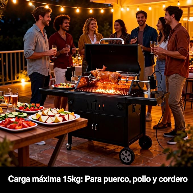Rotisserie Grill Kit, Rostizador Para Asador Heavy Duty 304 Stainless Steel 15Kg 2.5Rpm Automatic Rotating Bbq, Rostizador Para Asador Ber For Backyard Camping Suckling Pig Chicken Sheep (Us Plug