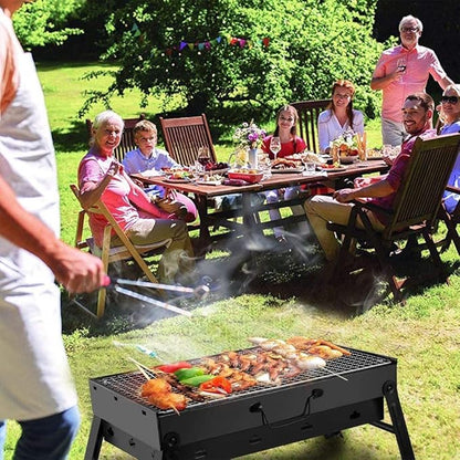 Portable Barbecue Charcoal Grill Stainless Steel Small Mini BBQ Tool Kits for Outdoor Cooking Camping