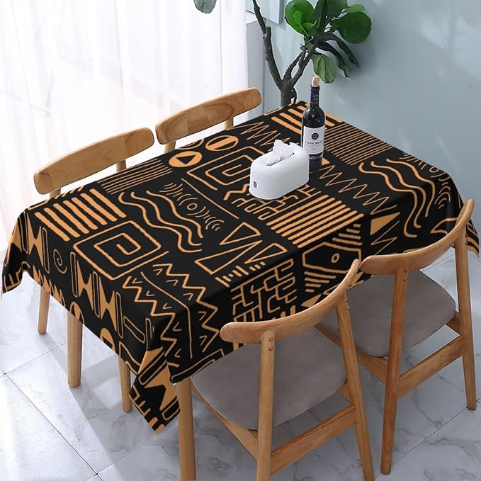 Rectangle Table Cloth,Africa Style Design Ethnic Tribal Art Tablecloths Stain Resistance Water Repellent Washable Table Cover Decor for Home Kitchen Dining Party Patio Indoor and Outdoor 60"x 84"