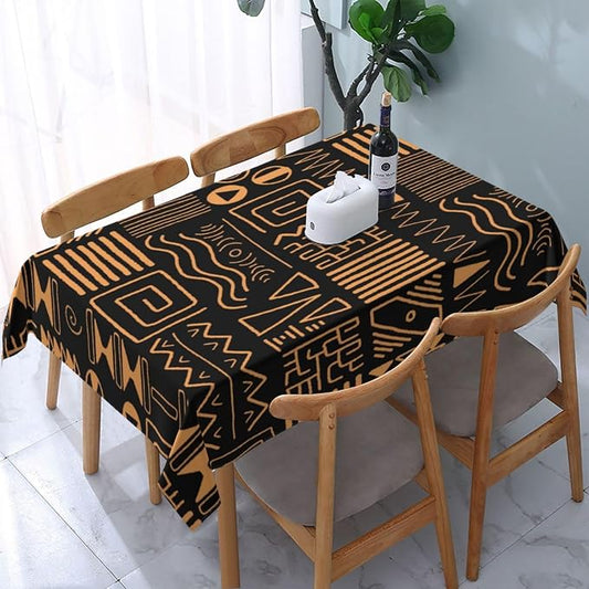 Rectangle Table Cloth,Africa Style Design Ethnic Tribal Art Tablecloths Stain Resistance Water Repellent Washable Table Cover Decor for Home Kitchen Dining Party Patio Indoor and Outdoor 60"x 84"
