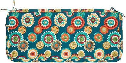 Magpie Fabrics Patio Bench Cushion Cover 42x18x3 Inch, NO Insert! Water Resistant Outdoor Loveseat Replacement Cover with Zipper (Floral Green)