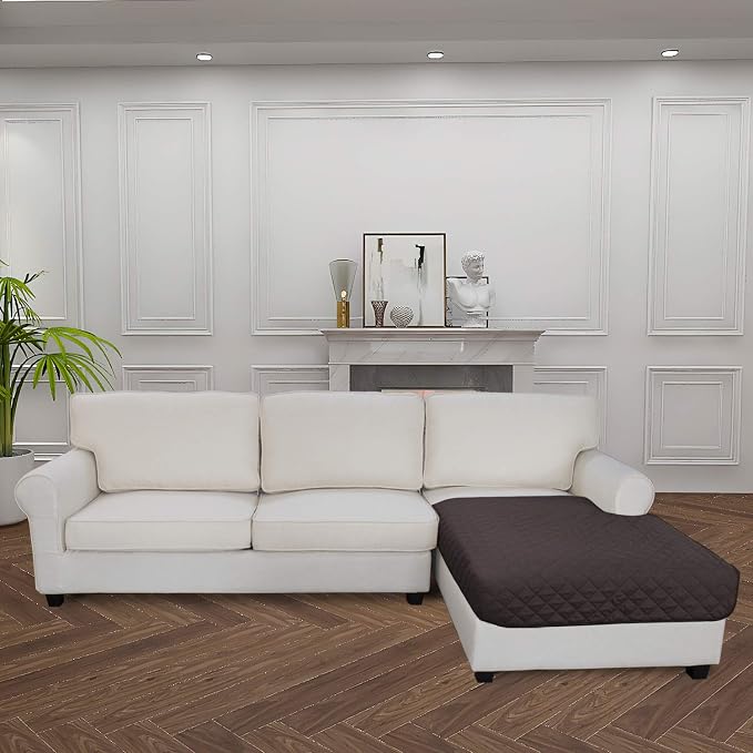 Easy-Going Sectional Couch Covers for Dogs L Shape Sofa Cover Reversible Sofa Slipcover Chaise Lounge Cover Furniture Protector Cover for Pets Dog Cat (42 x 68 inches, Chocolate/Chocolate) | Soft Sofa Slipcover For Dogs, Fits Left/Right Chaise Lounge P...